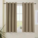 Aquazolax Thermal Insulated Blackout Curtain Drapes, 52 by 63 Inch, Taupe/Khaki