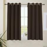 Aquazolax Noise Reducing Thermal Insulated Blackout Drape Curtains, 52"Wx63"L, Toffee Brown, 1 Pair