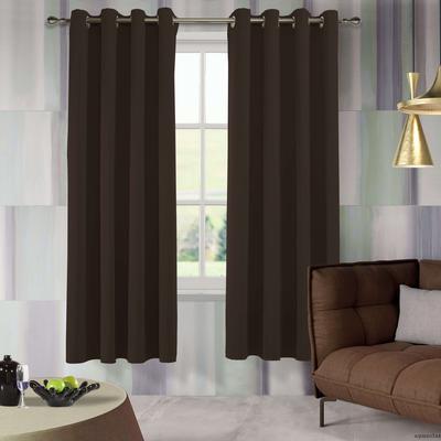 Aquazolax Readymade Thermal Insulated Solid Blackout Curtains, 52"x84", Toffee Brown, 2 Panels