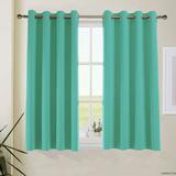 Aquazolax Solid Thermal Insulated Blackout Curtains, 52 x 63-inch, Turquoise, 2 Panel Set