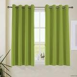 Aquazolax Readymade Solid Thermal Insulated Blackout Curtains 52"x63", Fresh Green, 1 Pair