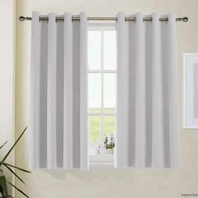 Aquazolax Thermal Insulated Blackout Curtains, 52 by 63 Inch, Off-white