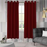 Aquazolax Thermal Insulated Blackout Window Treatment Curtains, 52 by 84 Inch, Red