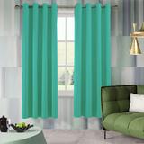 Aquazolax Premium Thermal Blackout Drape Curtains, 52 x 84 Inch, Turquoise, Set of 2