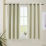 Aquazolax Thermal Insulated Blackout Drapery Curtains, 52"x63" Inch, Beige
