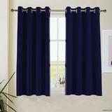 Aquazolax Blackout Drape Curtains, Navy Blue, 52 x 63 inch, 2 Panels 